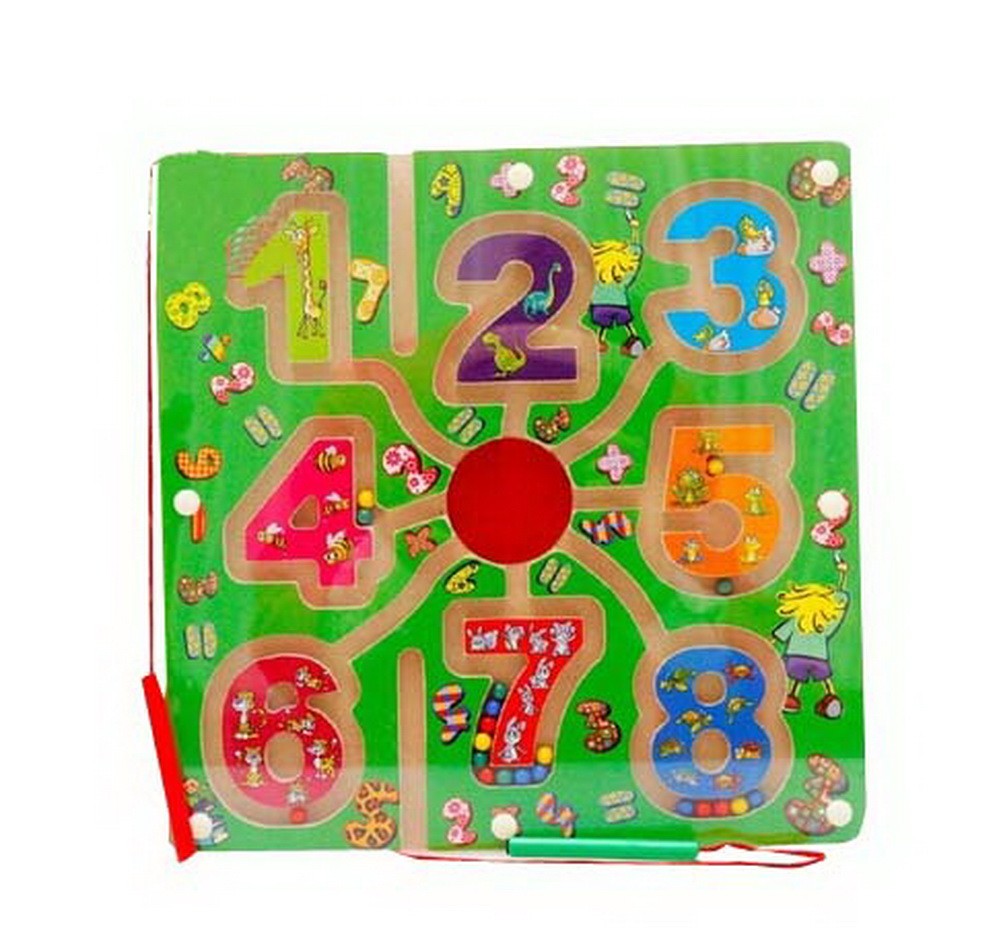 Funny Kids Circle Bead Maze Educational Parent-Child Toy With Magnetic PenNumber