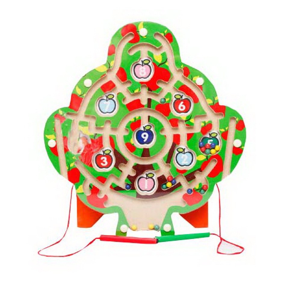 Funny Kids Circle Bead Maze Educational Parent-Child Toy With Magnetic Pen Tree