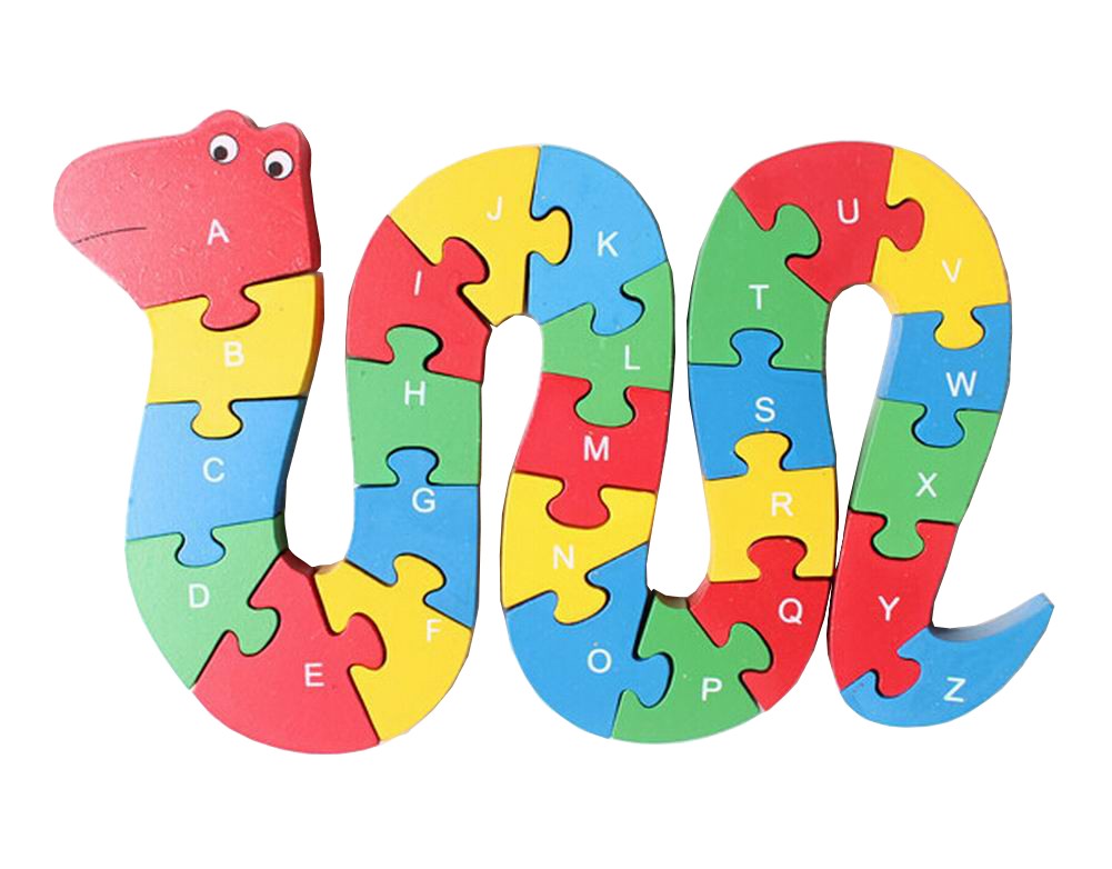 Funny Digital & Letter Wooden Blocks Puzzles Educational Puzzle Snake