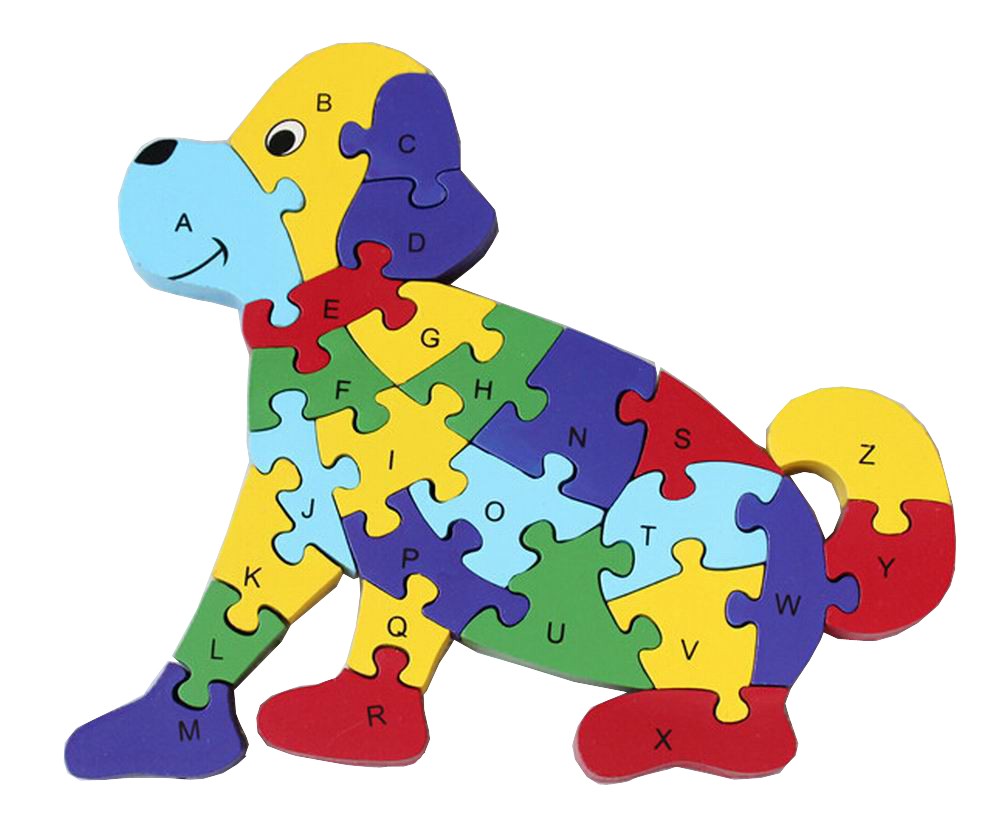 Funny Digital & Letter Wooden Blocks Puzzles Educational Puzzle Dog