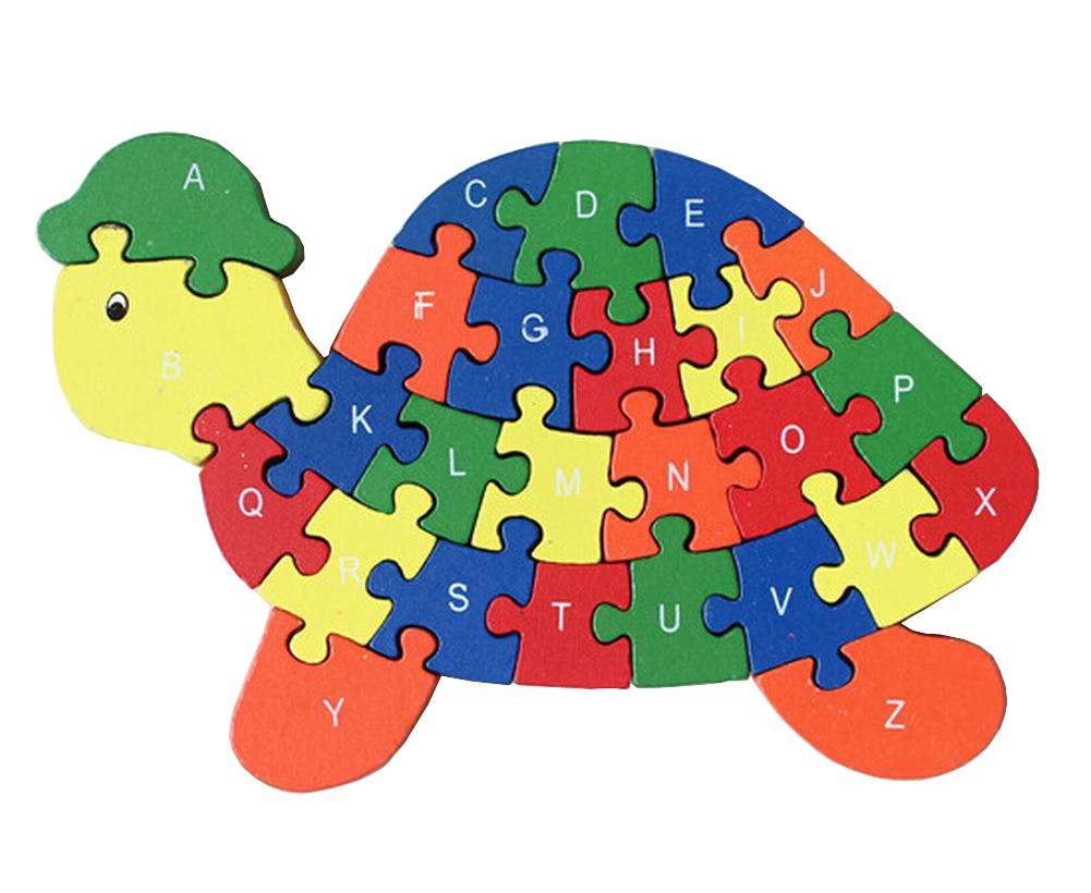 Funny Digital & Letter Wooden Blocks Puzzles Educational Puzzle Tortoise