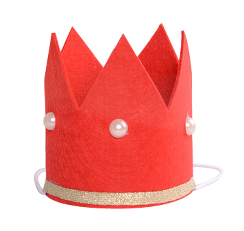 Set Of 2 Red Imperial Crown Party Hat For Kids