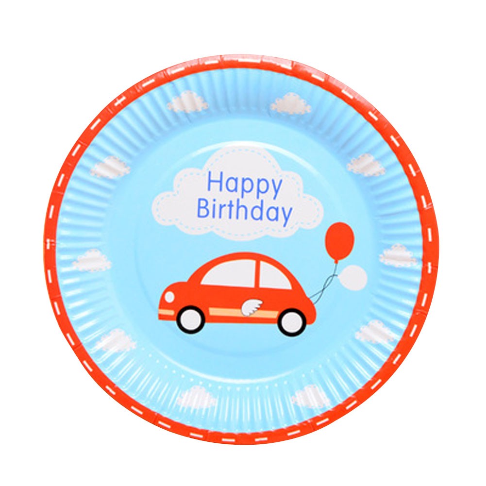 Set Of 20 Cartoon Car Birthday Party Plates/Dishes