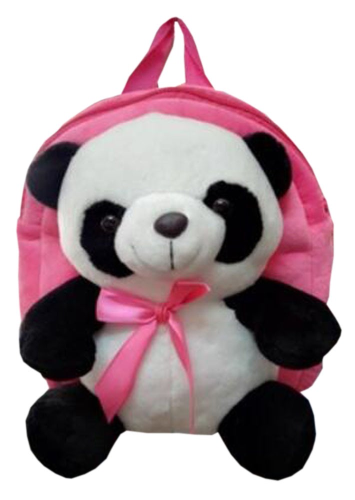 Cute Panda Children's Shoulders Bag Kids Plush Backpacks Pink