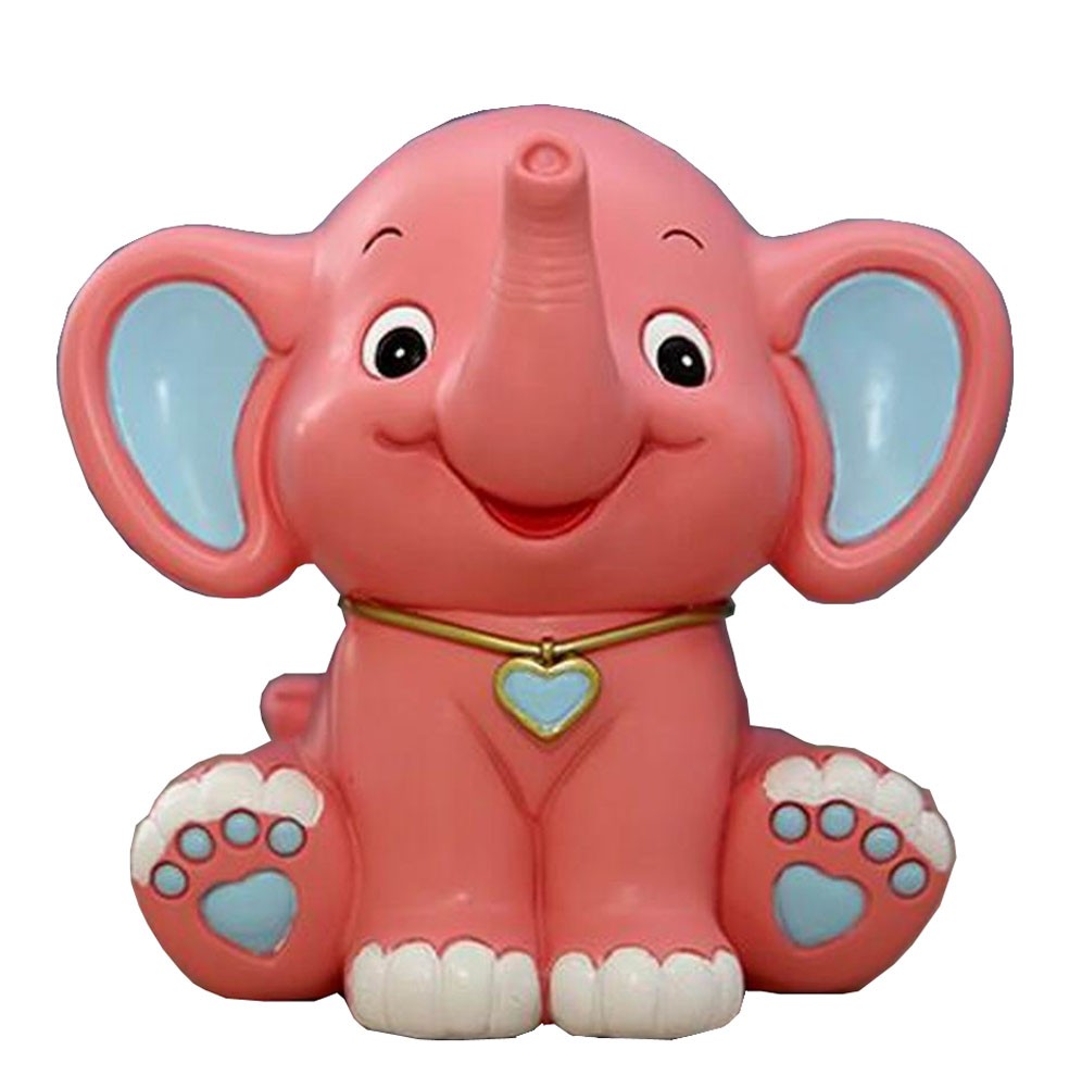 Lovely Animal Piggy Bank Coin Holder Coin Collecting Box Elephant Pink