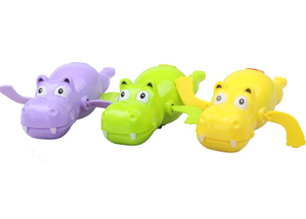 Lovely Hippo Baby Bath Clockwork Toys Random Color 4 Pcs