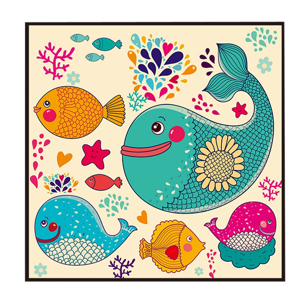 [Cute Fish] Decorative Painting Framed Painting Wall Decor Kids Creative Picture
