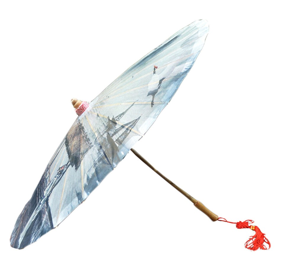 [Decent Landscape] Rainproof Handmade Chinese Oil Paper Umbrella 33 inches