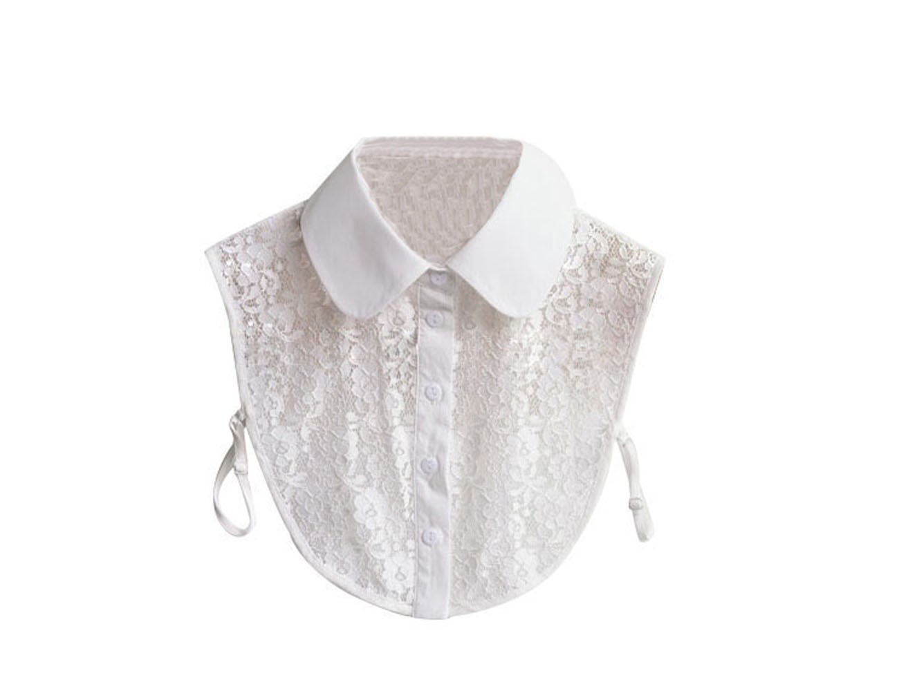 Sexy Fashion White Hollowed-Out Lace Detachable Shirt False Collar/Circular Bead