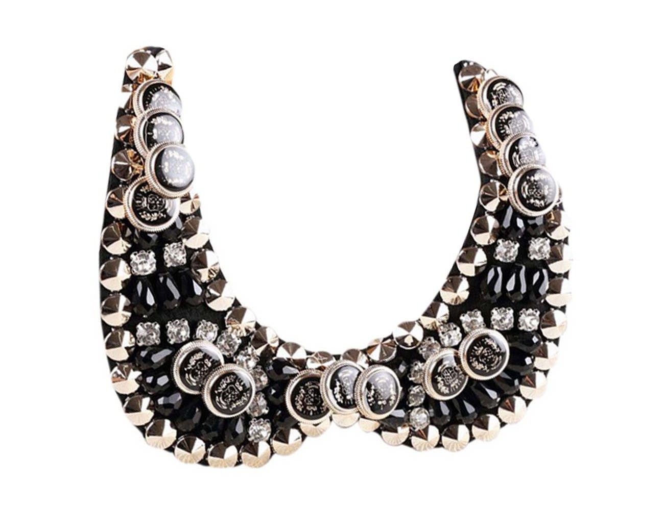 Retro Detachable Shirt False Collar Necklace Accessories/Acrylic Glass Diamond