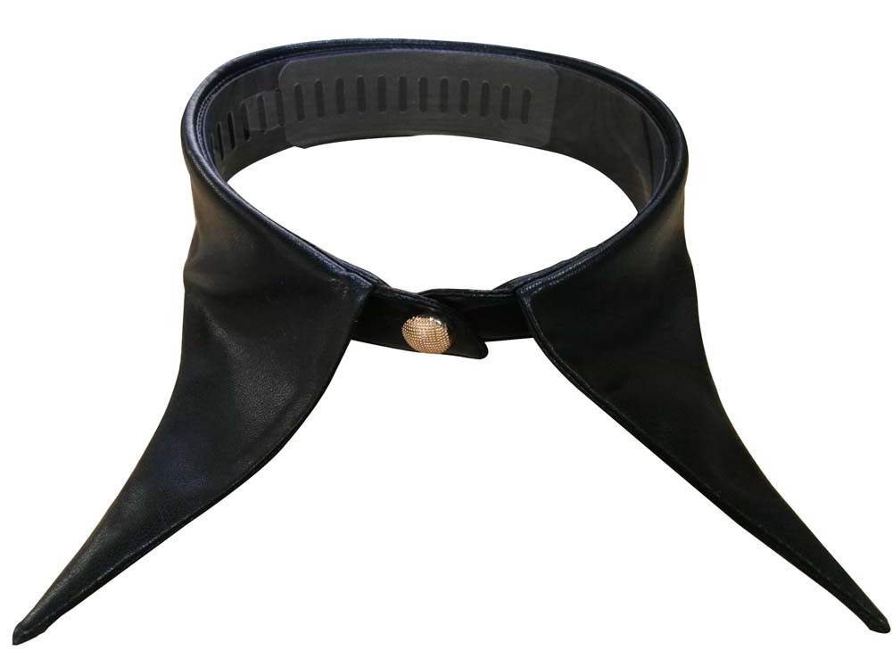 Original Fashion Black PU Detachable Shirt False Collar/ Peaked Lapel