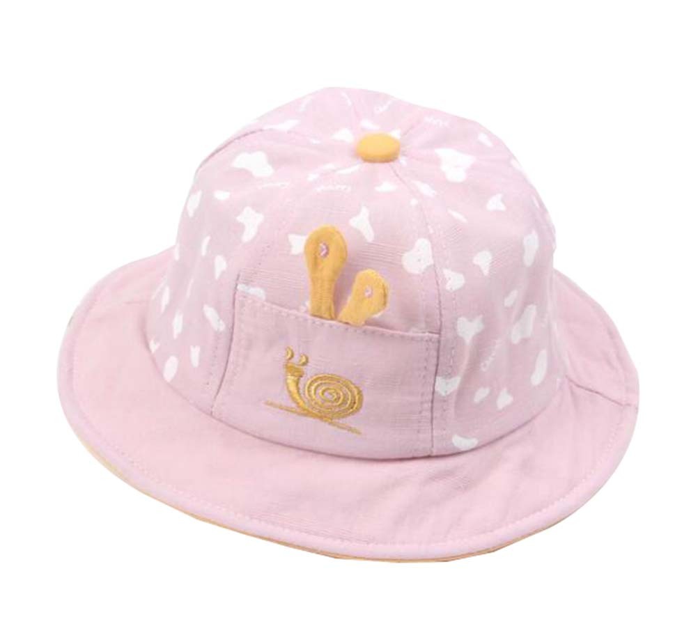 Boys Girls Summer Sun Protection Hat Toddler Snails Embroidery Cap, Pink