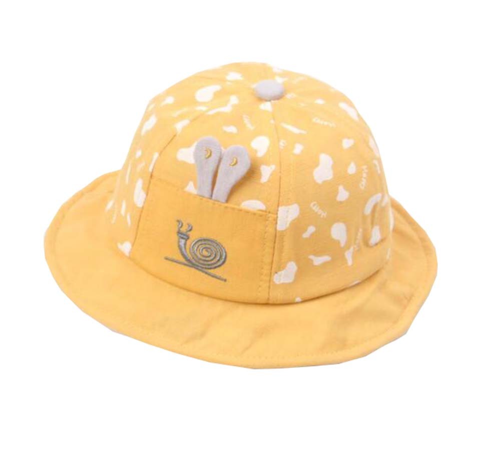 Boys Girls Summer Sun Protection Hat Toddler Snails Embroidery Cap, Yellow