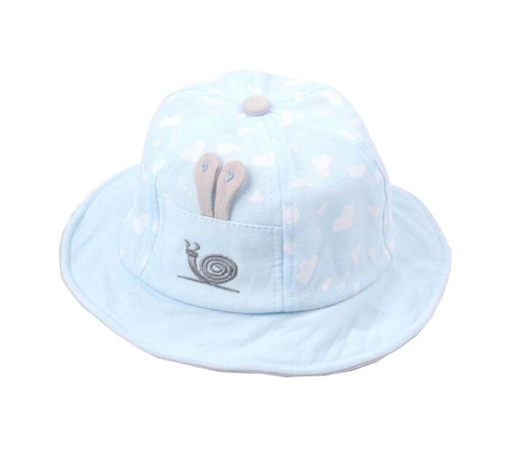 Boys Girls Summer Sun Protection Hat Toddler Snails Embroidery Cap, Blue
