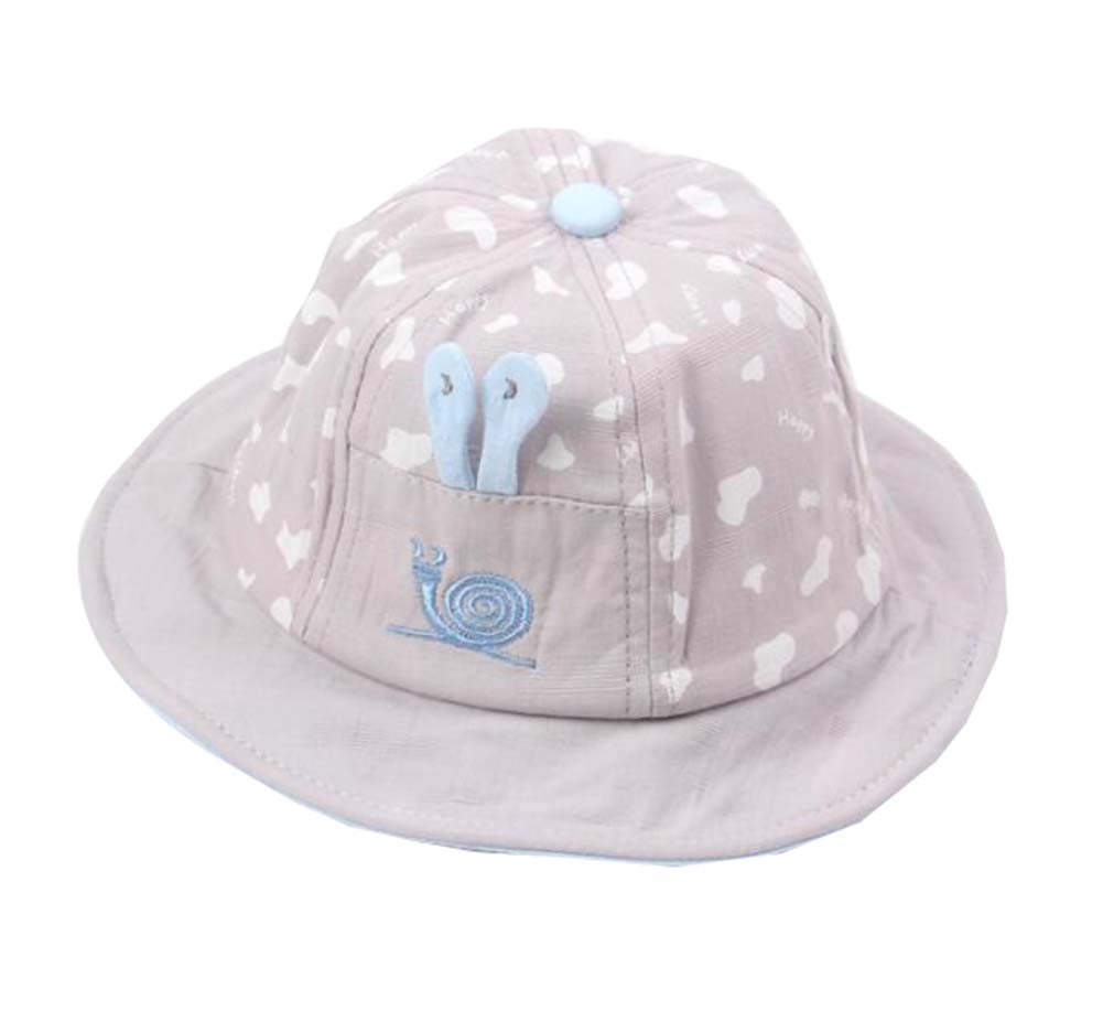 Boys Girls Summer Sun Protection Hat Toddler Snails Embroidery Cap, Gray