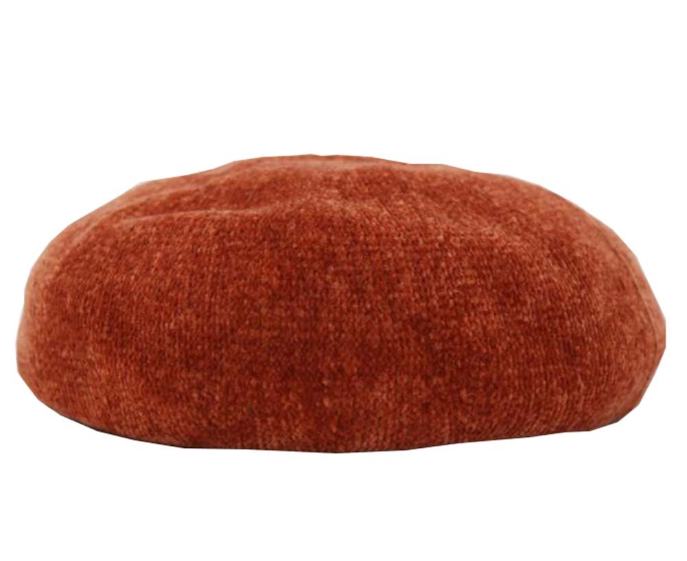 Winter Warm Berets for Adults Adjustable Chenille Artist Hat, Orange