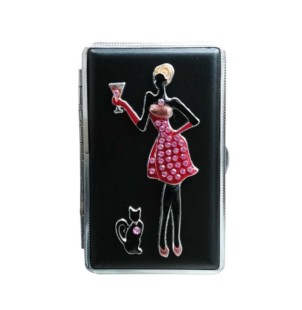 Fashionable Beauty Lady Extended Cigarette Case Exquisite Cig Holder Box
