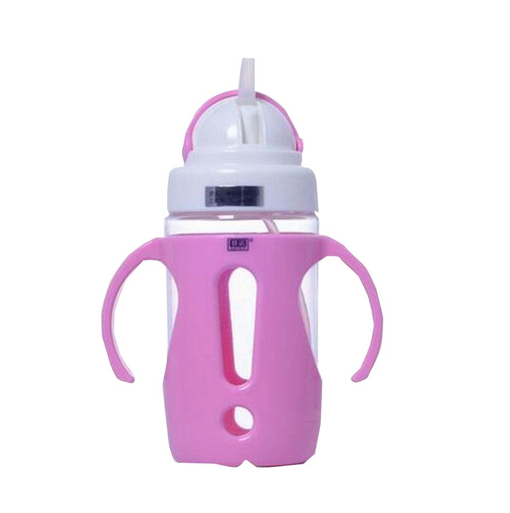 Portable Baby Water Bottle With Handle Useful Kids Training Bottle [Pink]