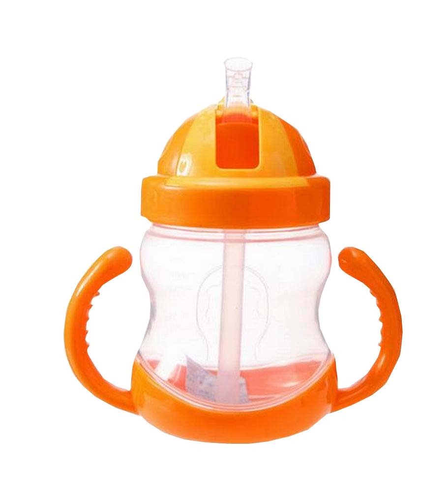 280ML Baby Water Bottle With Handle Useful Kids Training Bottle [Orange]