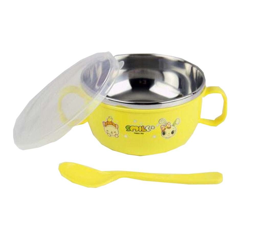 Durable Baby Eating Supply Home Kids Eating Dishes Yellow