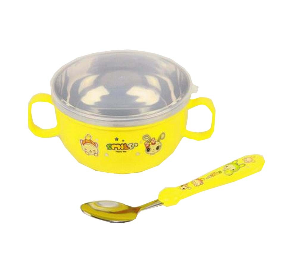 Baby Home Eating Utensil With Lid&Handle Durable Kids Eating Dishes