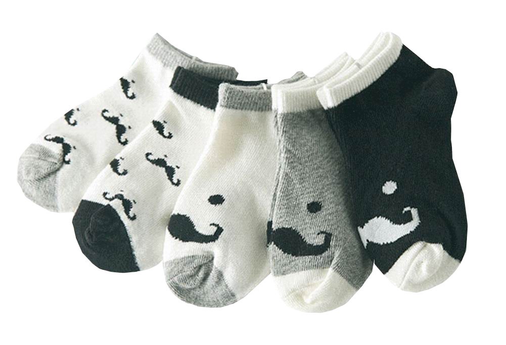 5 Pairs Kids/Baby/Toddler Socks Home/Outdoor Socks [Mustache]