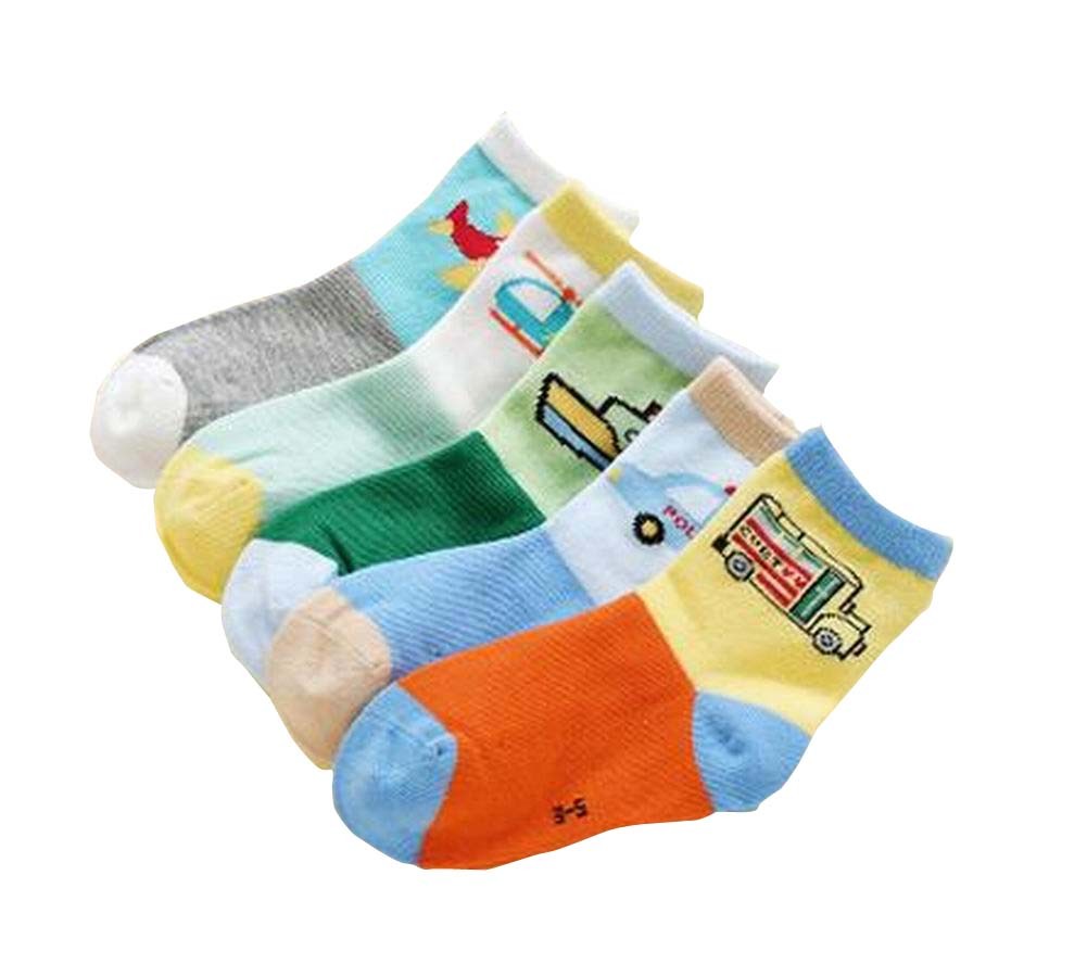 Pack of 5 Cheap All Seasons Kids Socks Breathable Cotton Socks