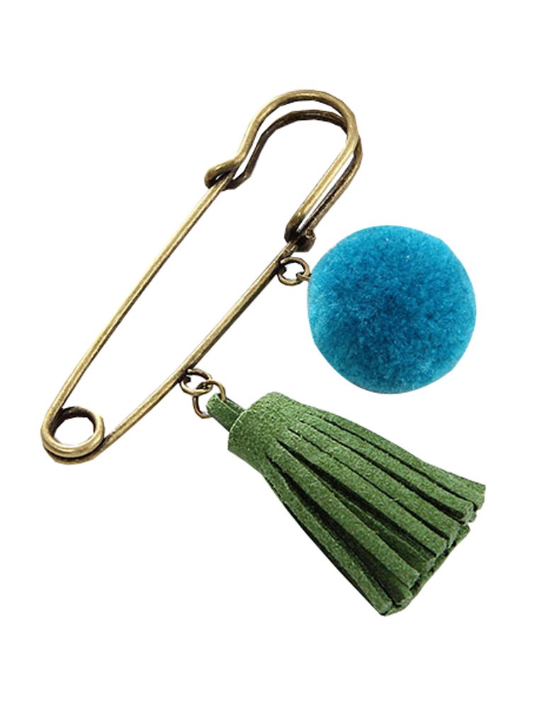 Sweet Wool Ball Temperament Tassels Brooch Pin 4Pcs