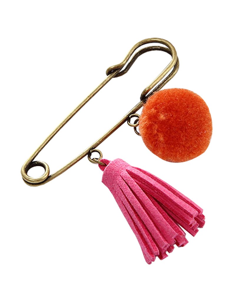 Cute Wool Ball  Brooch Pin for Girls and Women 4Pcs