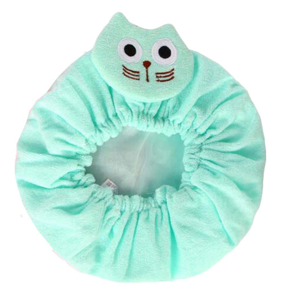 Cute Waterproof Double Layer Children Shower Cap Mint Green