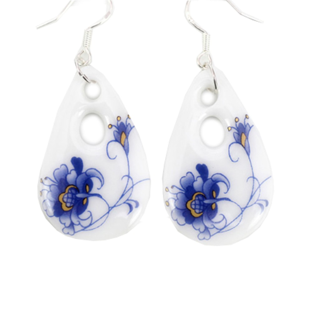 Chinese Style Earrings Ceramics Earrings Accessories for Girls, 2 Pairs