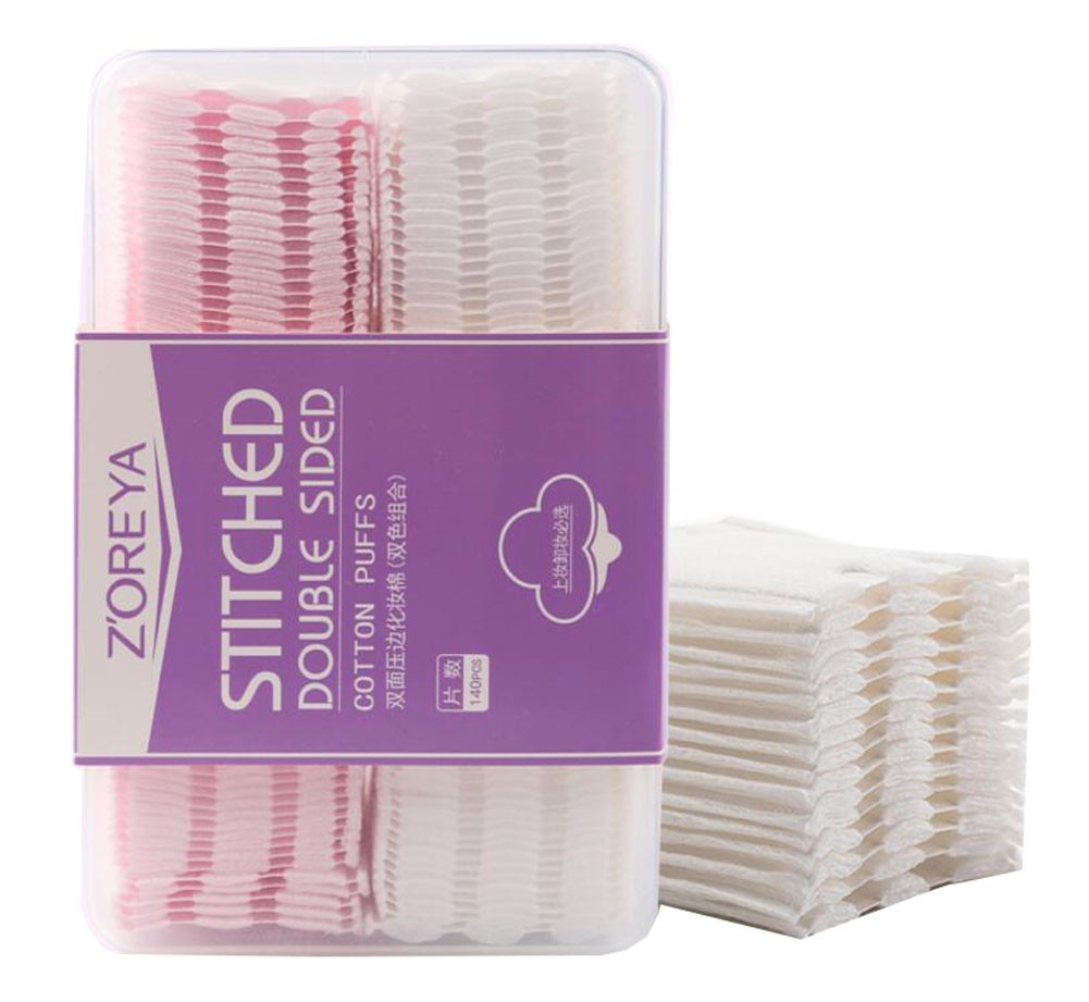 Facial Makeup Cotton Pads in Plastic Box 140pcs