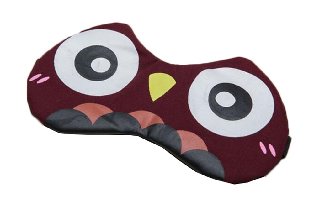 Comfortable Eye Sleep Mask Purplish Red Owl Perfect for Travelers