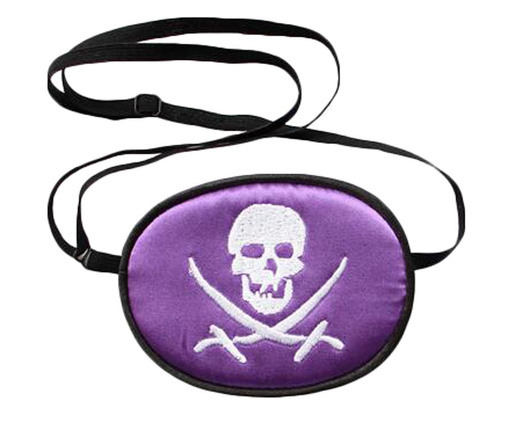 Purple silk Comfortable Eye Patch for Children - Pirate Pattern