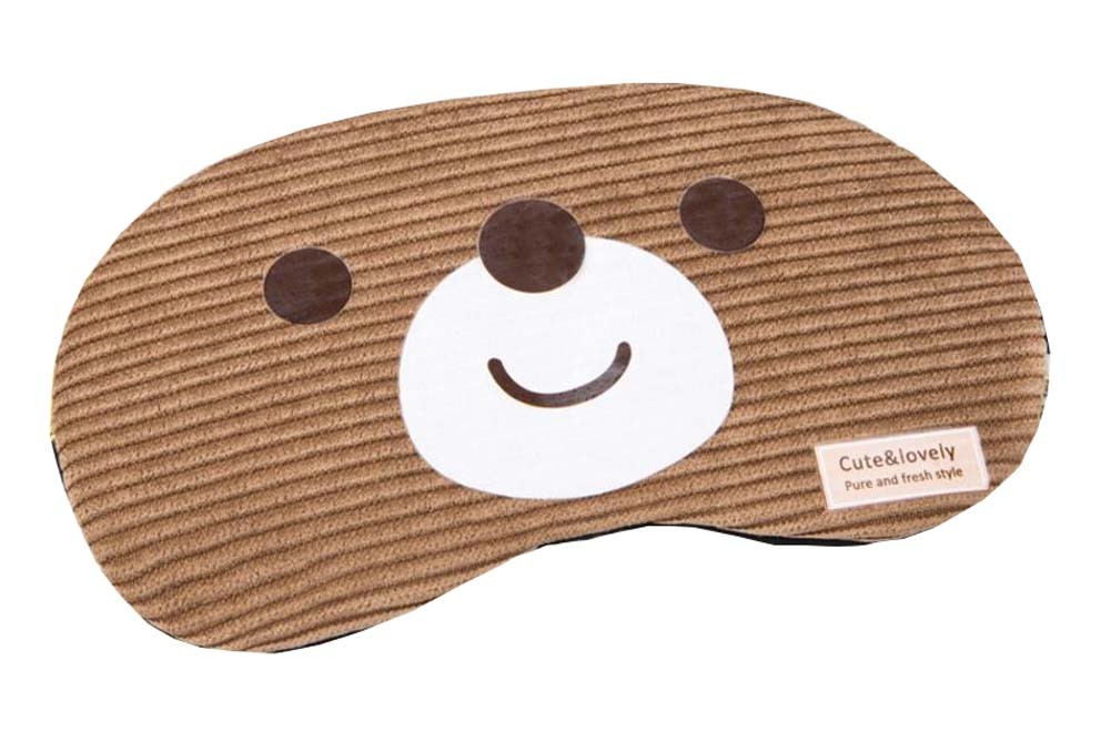 Corduroy Eye Sleeping Mask for Travel - Cute Bear