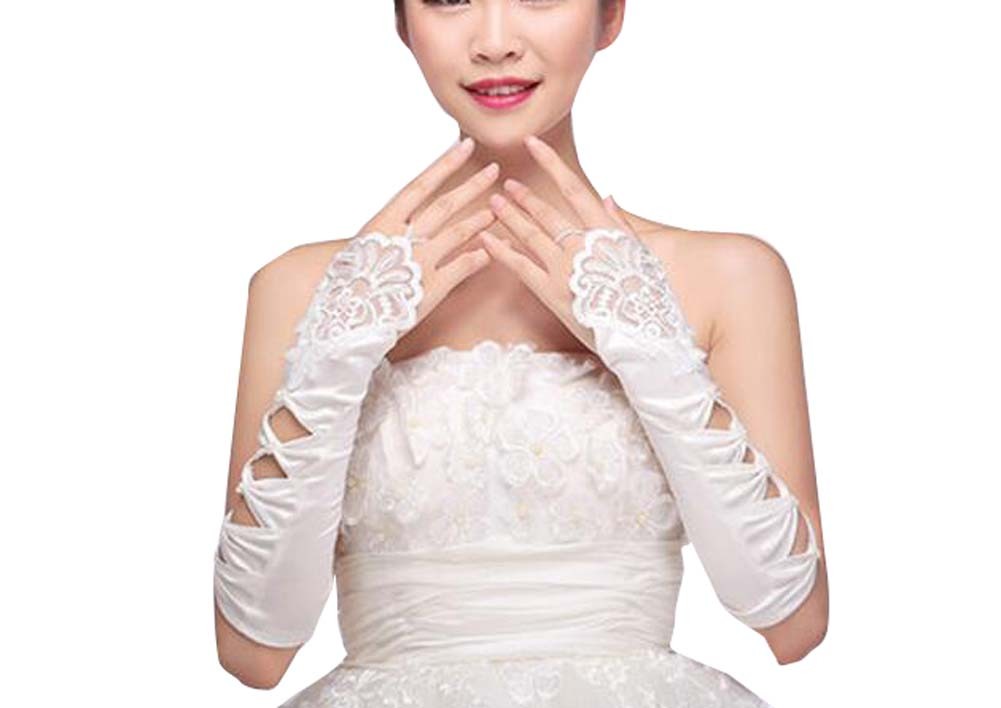 Elegant White Bride Wedding Gloves Party Gloves for Women