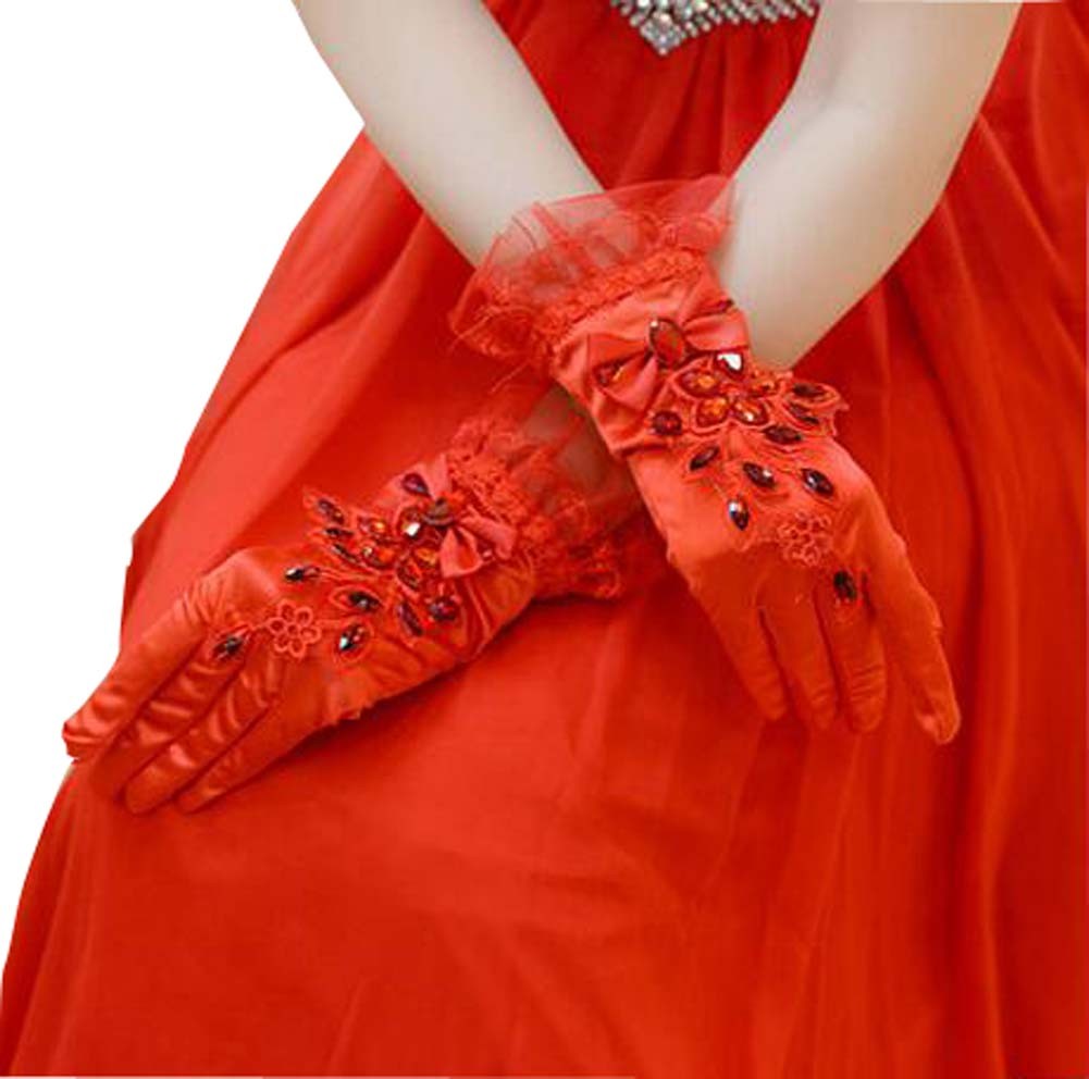 Useful Women Rhinestone Bridal Gloves for Wedding Party