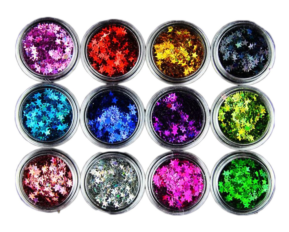 Stars Shape Nail Art Decorations Sequins Glitter - 12 Color