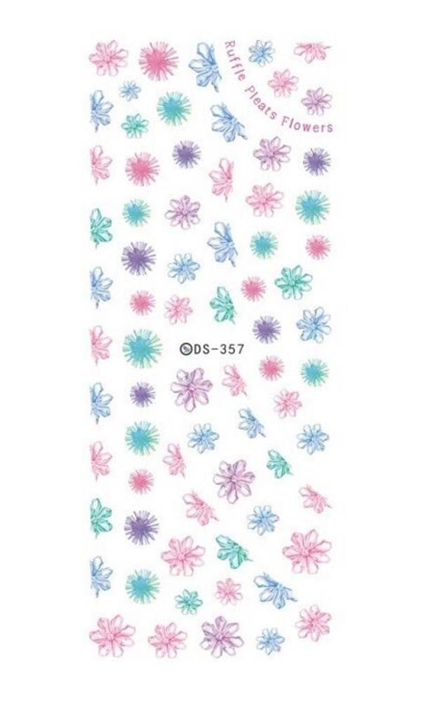Water Transfer Stickers Nail Art Tips Feather Decals - 5 Sheets