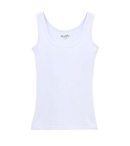 White Breathable Cotton Women Summer Camisole Baselayer Vest