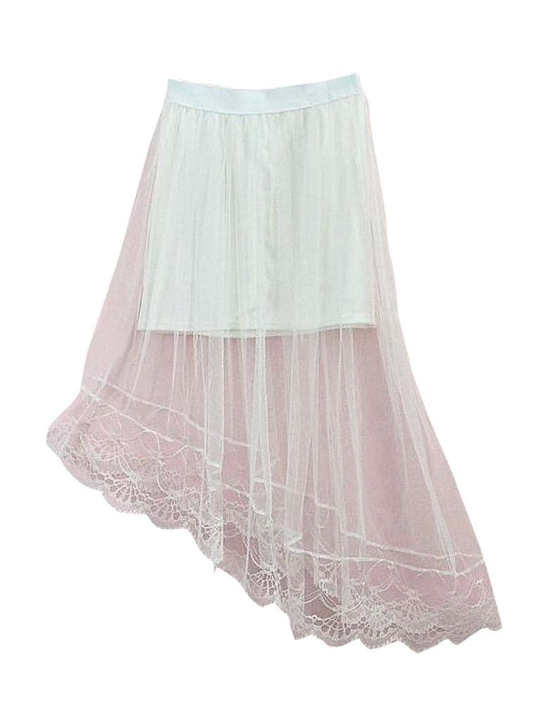 Beautiful Lace Women Summer Skirt High Waist Beach Skirt