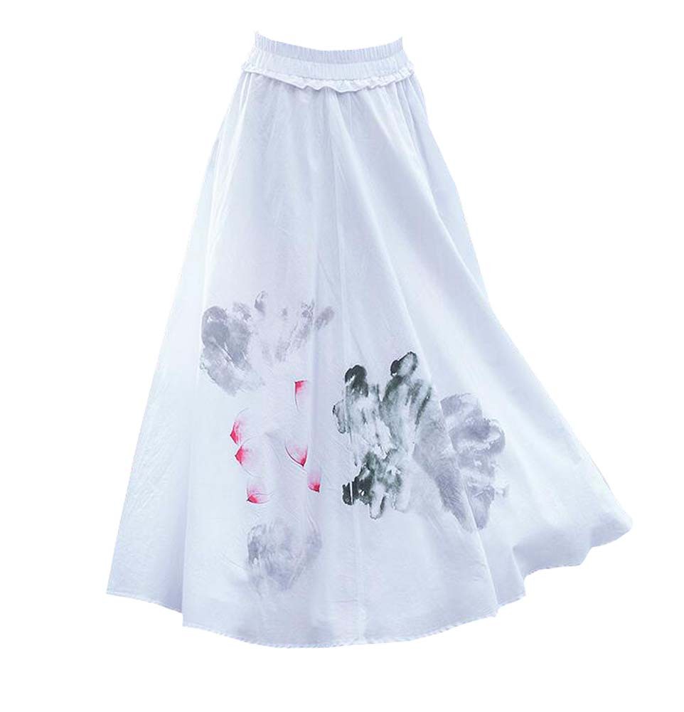 Classic White Summer Skirt for Women Beach Skirt