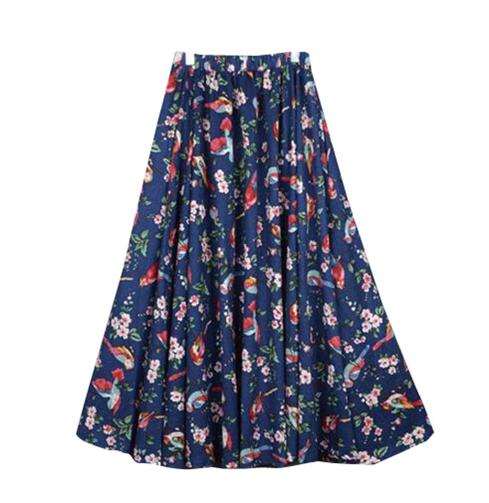 Bohemia Style Summer Beach Skirt for Women High Waist Dress