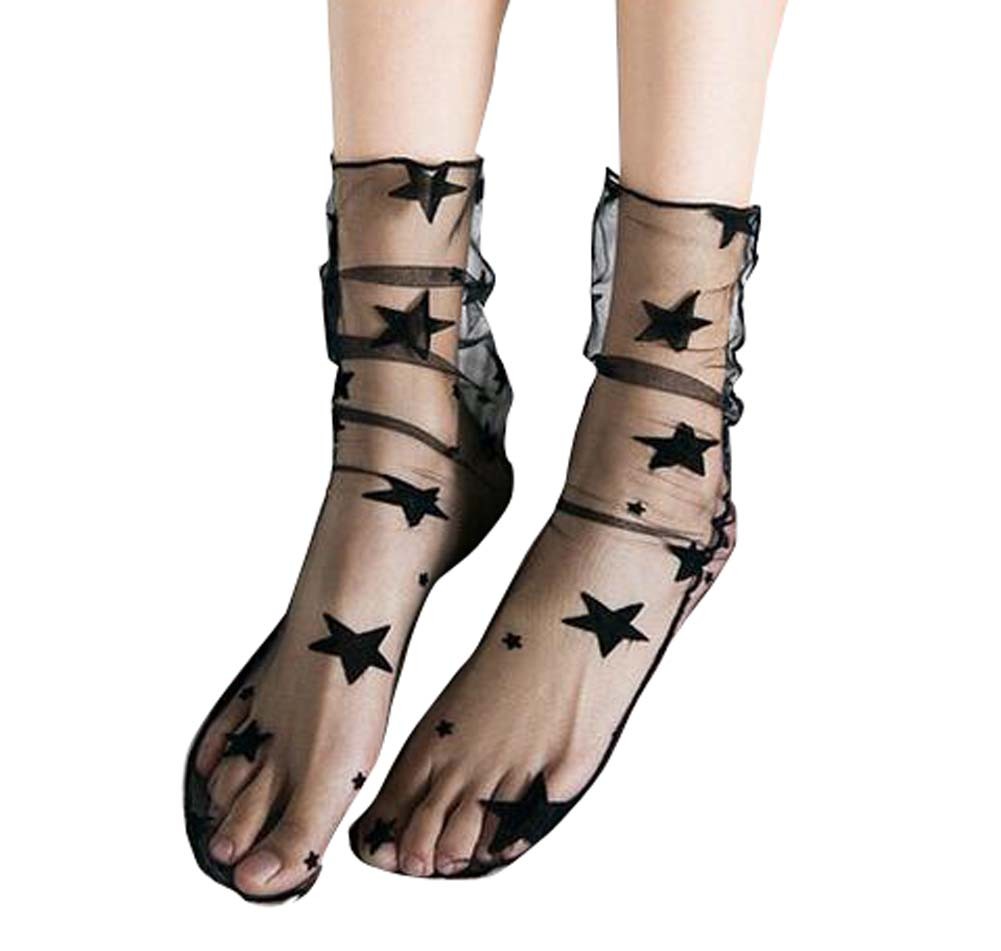 Soft Comfortable Summer Women Lace Socks Black Stockings One Pair