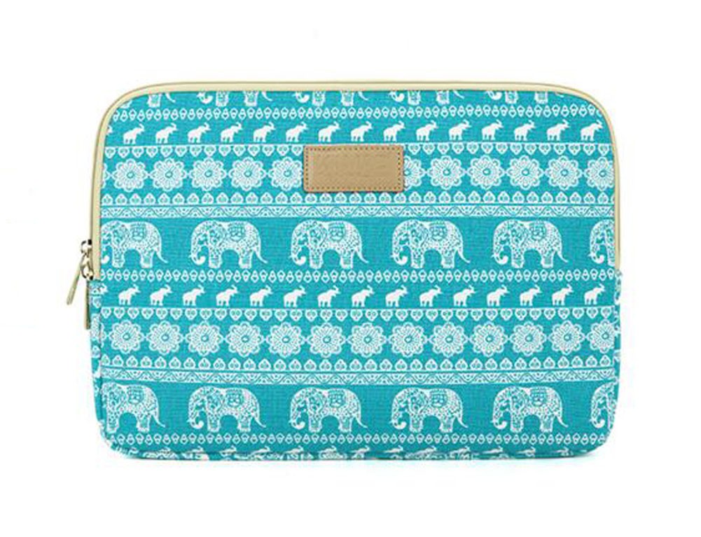 Blue Elephant Double Zipper Design Laptop Protection Bag