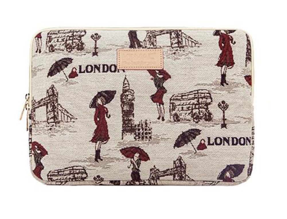 London Style Pattern Notebook Sleeve Laptop Bag