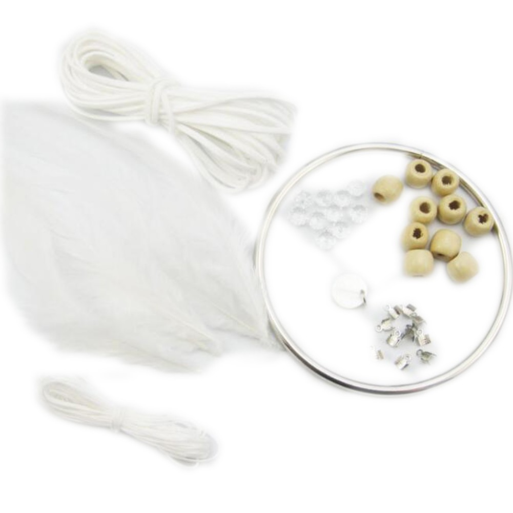 Set of 2 DIY Dream Catcher Craft Kit Caught Dreams Handmade Gifts - White