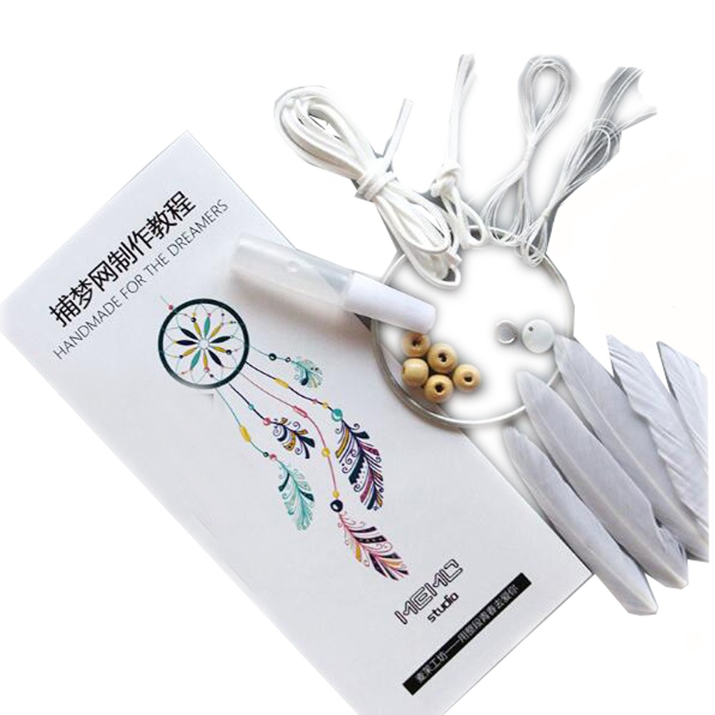 White DIY Dream Catcher Craft Kit Wall Decor Hanging Ornaments By Hand