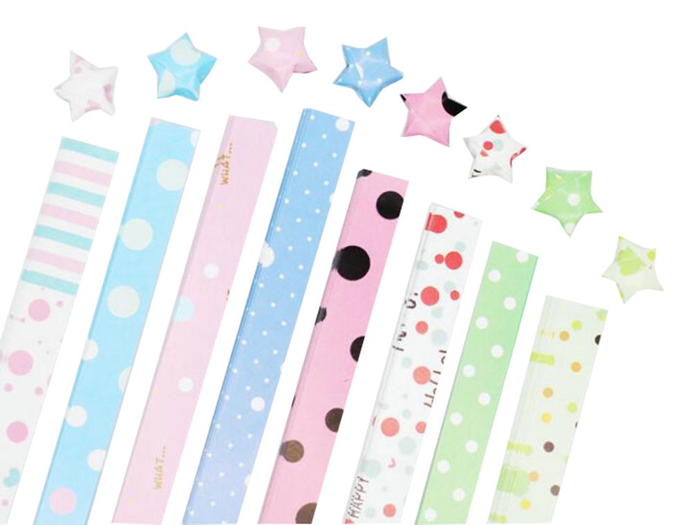 360 Sheets Origami Lucky Star Papers Dots Pattern