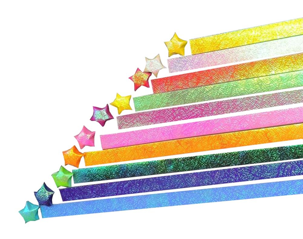 540 Sheets DIY Glitter Bling Shiny Lucky Wish Star Origami Paper
